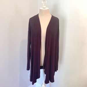 Burgundy Ribbed Longline American Eagle Cardigan